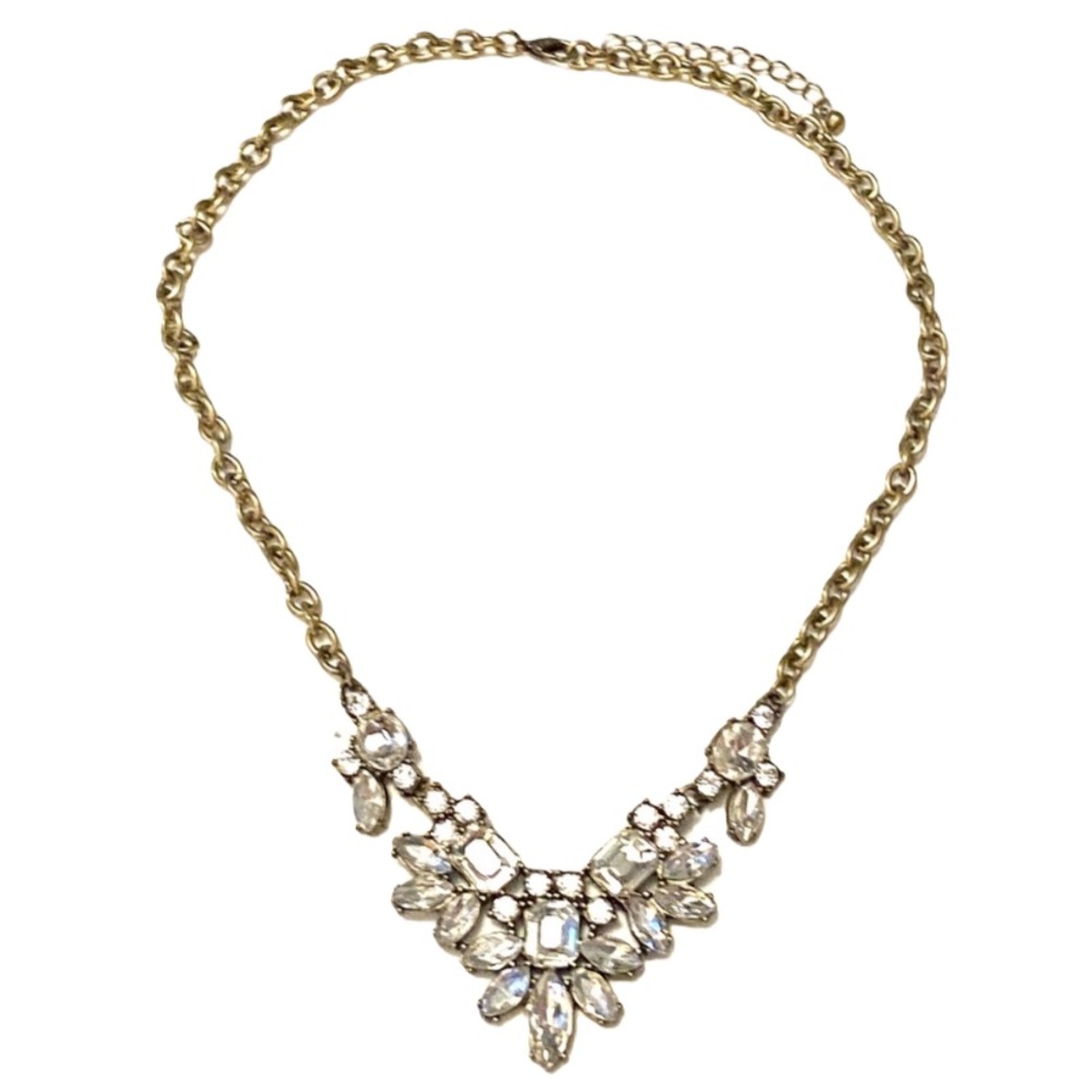 Rhinestone Statement Gold Necklace